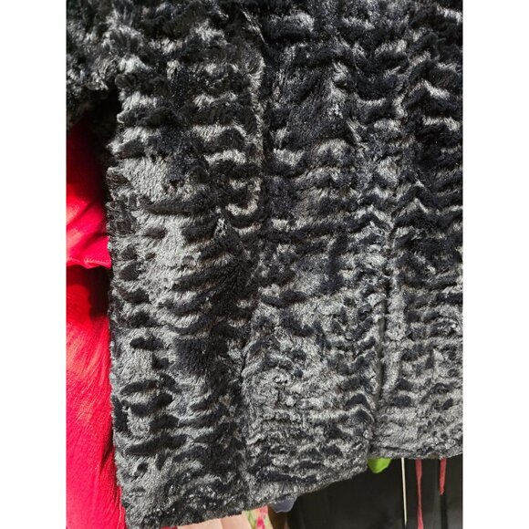 JM Collection Womens Black Faux Fur Jacket Medium - Picture 7 of 16